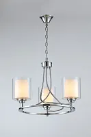 Люстра подвесная Maximilian V2524-3P Moderli белая на 3 лампы, основание хром в стиле современный Люстра подвесная Maximilian V2524-3P Moderli белая на 3 лампы, основание хром в стиле современный